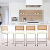 Rosada bar stool, White Azal Velvet-Chrome Finish/Counter Height