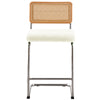 Rosada bar stool, White Azal Velvet-Chrome Finish/Counter Height