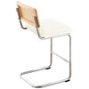 Rosada bar stool, White Azal Velvet-Chrome Finish/Counter Height