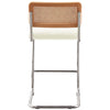 Rosada bar stool, White Azal Velvet-Chrome Finish/Counter Height