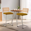 Rosada bar stool, Yellow Azal Velvet-Chrome Finish/Bar Height