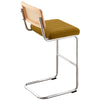 Rosada bar stool, Yellow Azal Velvet-Chrome Finish/Bar Height