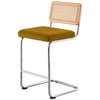 Rosada bar stool, Yellow Azal Velvet-Chrome Finish/Counter Height