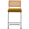 Rosada bar stool, Yellow Azal Velvet-Chrome Finish/Counter Height