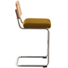 Rosada bar stool, Yellow Azal Velvet-Chrome Finish/Counter Height