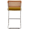 Rosada bar stool, Yellow Azal Velvet-Chrome Finish/Counter Height