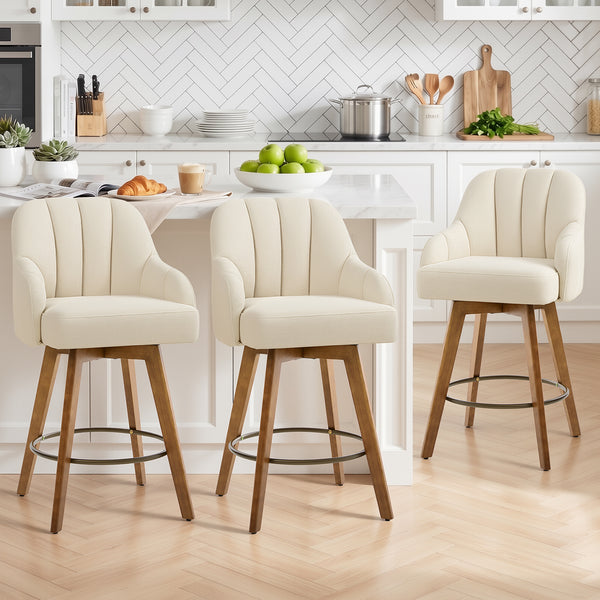 Rosaki Counter Stool in Cream Avola Fabric