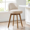 Roussi Swivel Counter Stool in Beige Rosa Fabric