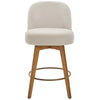 Roussi Swivel Counter Stool in Beige Rosa Fabric