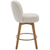 Roussi Swivel Counter Stool in Beige Rosa Fabric