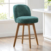 Roussi Swivel Counter Stool in Green Rosa Fabric