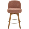 Roussi Swivel Counter Stool in Red Rosa Fabric