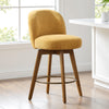 Roussi Swivel Counter Stool in Yellow Rosa Fabric