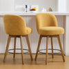 Roussi Swivel Counter Stool in Yellow Rosa Fabric