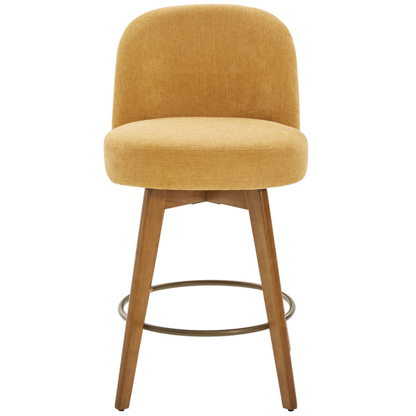 Roussi Swivel Counter Stool in Yellow Rosa Fabric