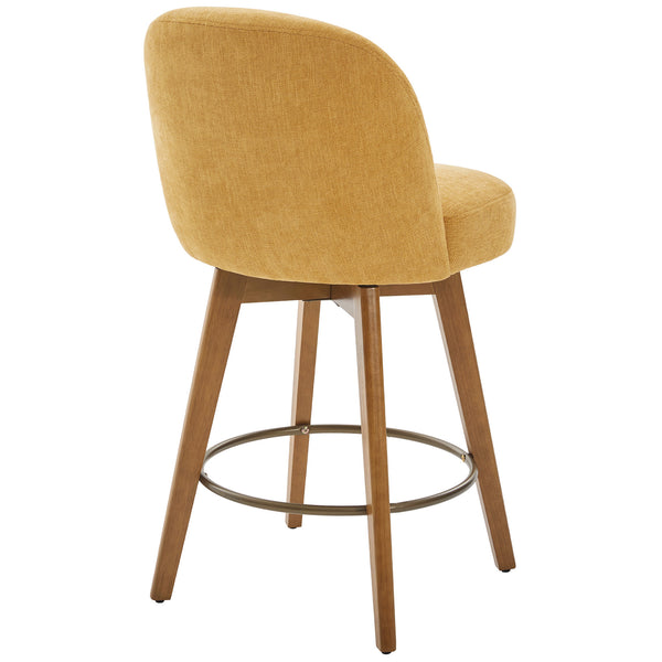 Roussi Swivel Counter Stool in Yellow Rosa Fabric