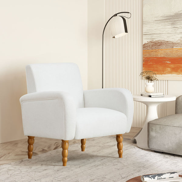Rubea armchair, White Pola Fabric
