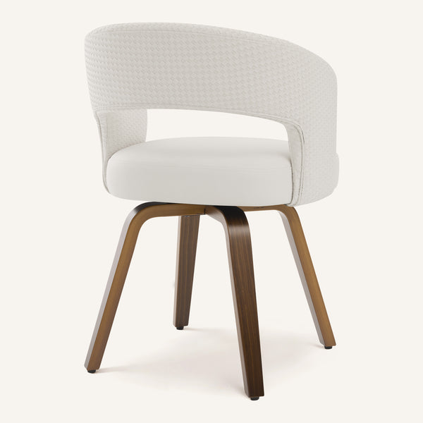 Shekeri Dining Chair in White Rinot Leather