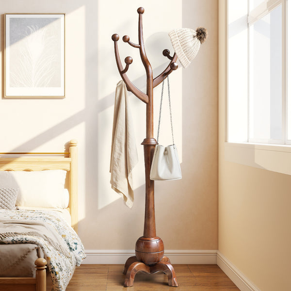 Skyang Coat Rack in Brown Rubberwood