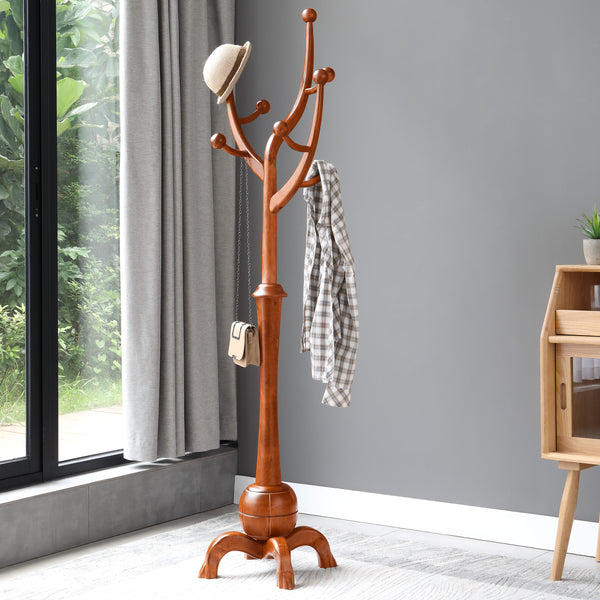 Skyang Coat Rack in Cognac Rubberwood