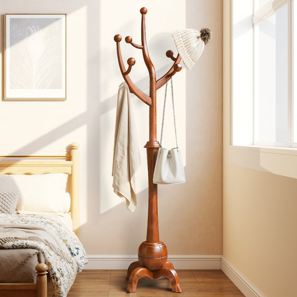 Skyang Coat Rack in Cognac Rubberwood