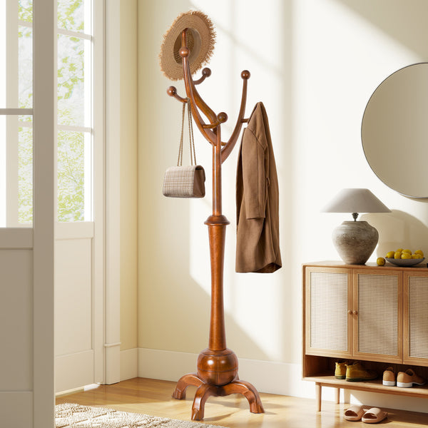 Skyang Coat Rack in Cognac Rubberwood