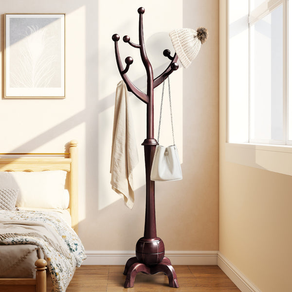 Skyang Coat Rack in Umber Rubberwood