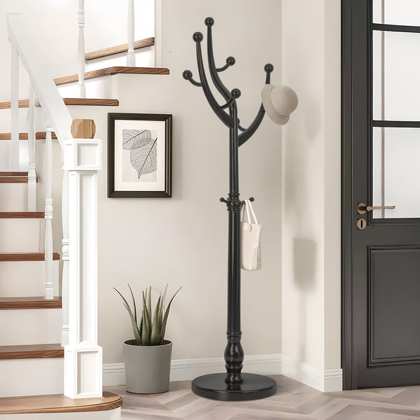 Skyang II Coat Rack in Black Rubberwood