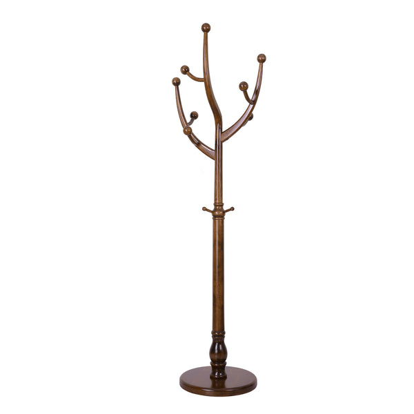 Skyang II Coat Rack in Brown Rubberwood