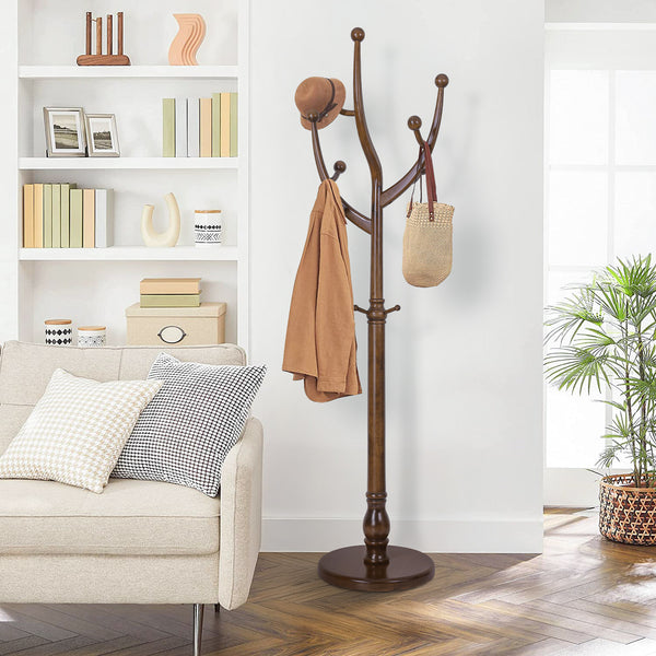 Skyang II Coat Rack in Brown Rubberwood