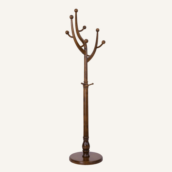 Skyang II Coat Rack in Brown Rubberwood
