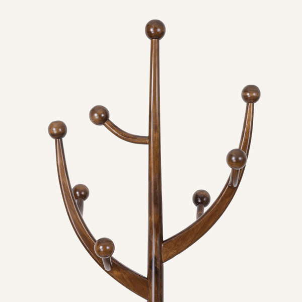 Skyang II Coat Rack in Brown Rubberwood