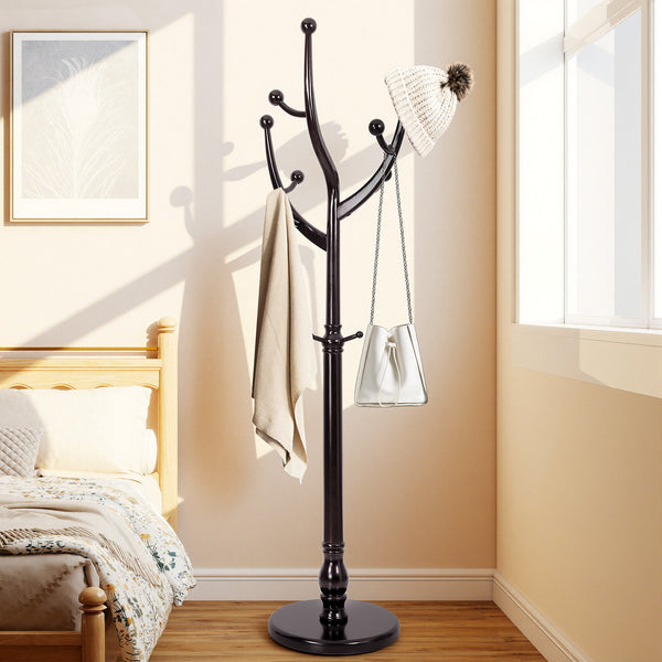 Skyang II Coat Rack in Umber Rubberwood