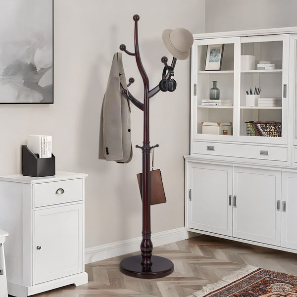 Skyang II Coat Rack in Umber Rubberwood