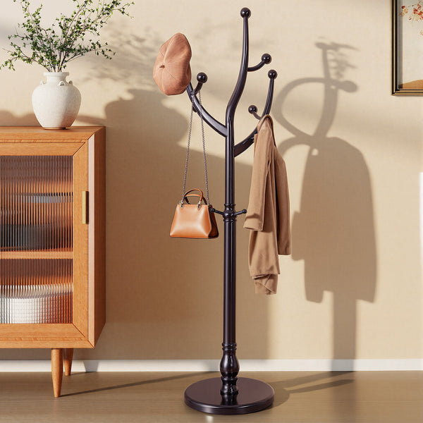 Skyang II Coat Rack in Umber Rubberwood
