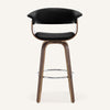 Syrah Bar Stool in Black Hron Leather, Bar Height