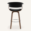 Syrah Bar Stool in Black Hron Leather, Bar Height