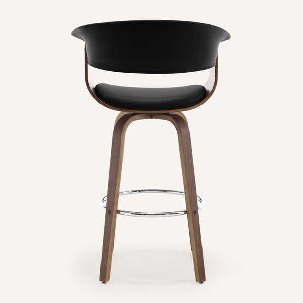 Syrah Bar Stool in Black Hron Leather, Bar Height