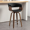 Syrah Bar Stool in Black Hron Leather, Counter Height