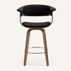 Syrah Bar Stool in Black Hron Leather, Counter Height