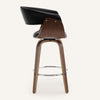 Syrah Bar Stool in Black Hron Leather, Counter Height