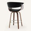 Syrah Bar Stool in Black Hron Leather, Counter Height