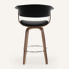 Syrah Bar Stool in Black Hron Leather, Counter Height