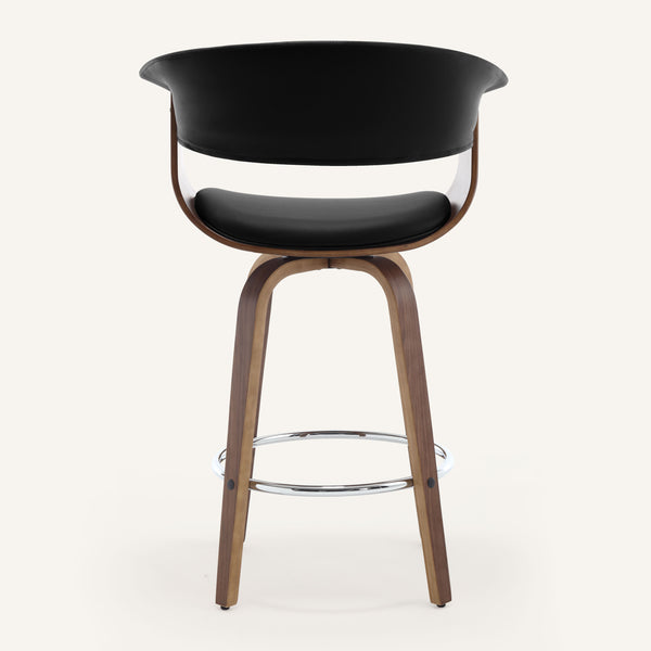 Syrah Bar Stool in Black Hron Leather, Counter Height