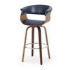 Syrah Bar Stool in Blue Rebo Leather, Bar Height