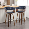 Syrah Bar Stool in Blue Rebo Leather, Bar Height
