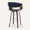 Syrah Bar Stool in Blue Rebo Leather, Bar Height
