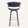 Syrah Bar Stool in Blue Rebo Leather, Bar Height