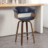 Syrah Bar Stool in Blue Rebo Leather, Counter Height