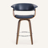 Syrah Bar Stool in Blue Rebo Leather, Counter Height